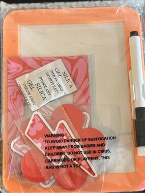 Orange Whiteboard, Black Mirror and Fun Magnetd